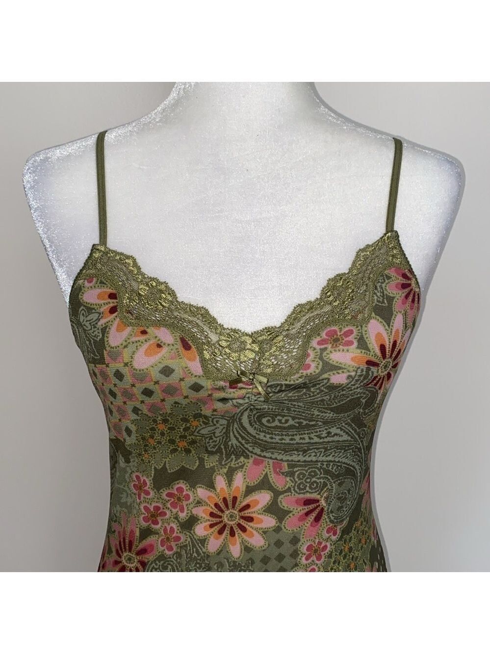 Victoria’s Secret Y2K vintage olive green slip & panty set - Picture 8 of 12